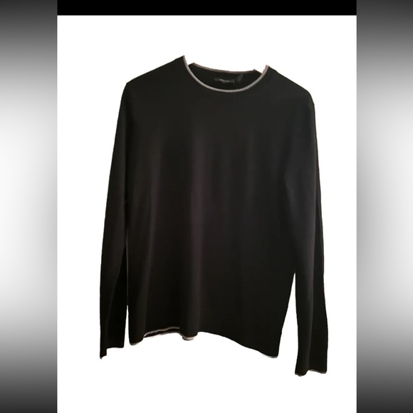 Theory Arnaud Tipped Merino Wool Blend Crewneck Sweater Size Medium ( Slim Fit) - Picture 1 of 7